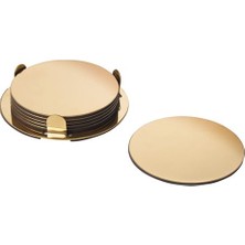 IKEA Bardak Altlığı 6 Lı Gold Renk  8.5 cm Pirinç Rengi Bardak Altlığı Sunum