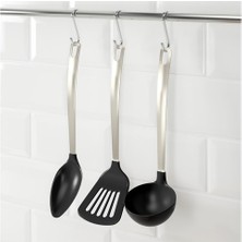 IKEA 3 Parça Mutfak Gereçleri Seti, Paslanmaz Çelik  Kepçe,spatula,kaşık Set