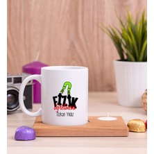 Hediye Dükkanı Kişiye Özel  Fizik Öğretmeni Ahşap Altlıklı Mumlu Beyaz Kupa Bardak