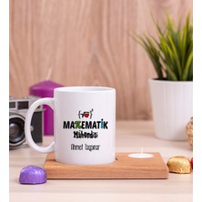 Hediye Dükkanı Kişiye Özel  Matematik Mühendisi Ahşap Altlıklı Mumlu Beyaz Kupa Bardak