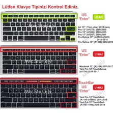 McStorey Macbook Klavye Air Pro Koruyucu (US-ABD İngilizce) (Eski USB'li Model 2008/2017) ile Uyumlu