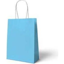 Parti Sürprizi Bebek Mavi Büküm Saplı 6 Adet Hediye Çantası 22 x 24 cm