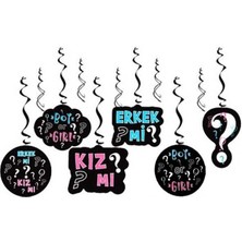 Parti Sürprizi Cinsiyet Belirleme Partisi 6 Lı Tavan Sarkaç Süs