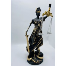 Myk Adaletin Simgesi Adalet Kadın Terazisi Themis Adalet Heykeli Siyah Eskitme Lüx