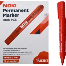 Noki Permanent Markör Kesik Uçlu Koli Kalemi Kırmızı 12 Adet