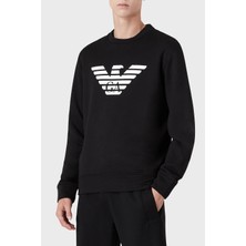 Emporio Armani Baskılı Bisiklet Yaka Pamuklu Sweat Erkek Sweat 8N1MR6 1jrız F008