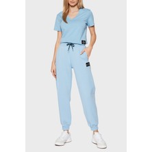 Armani Exchange Logolu Belden Bağlamalı % 100 Pamuk Pantolon Bayan Pantolon 3LYP75 YJ6UZ 15BL