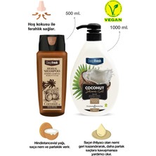 Deep Fresh Herbal Bitkisel Şampuan Hindistan Cevizi Yağı Özlü Tüm Saçlar 500 ml & Duş Jeli Coconut 1 Lt