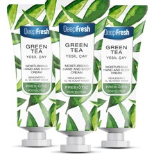 Deep Fresh Prebiyotik Nemlendirici El ve Vücut Kremi Yeşil Çay 50 ml 3 Adet