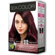 Sea Color 2x2 Tüp Krem Saç Boyası Seti Şarap Kızılı No:4.65