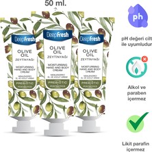 Deep Fresh Prebiyotik Nemlendirici El ve Vücut Kremi Zeytinyağı 50 ml 3 Adet