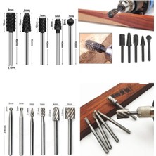 Rekotools Rekotools-Mini Gravür Makinası Için Ahşap Oyma Törpüleme Delme Eğe Freze Uç Seti Kalıpçı 11 Parça Kalıpçı Drem-Freze-11