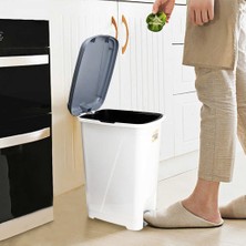Porsima Kovalı Slim Pedallı 15 Litre Çöp Kovası Beyaz