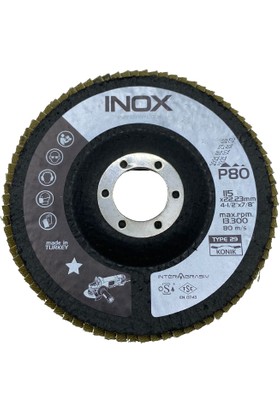 Interflex Zirkon Zc757x Flap Disk (%100 Inox) 115x22,23 Konik 80 Kum