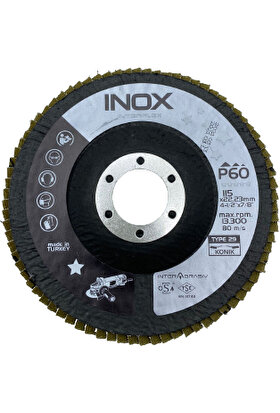 Interflex Zirkon Zc757x Flap Disk (%100 Inox) 115x22,23 Konik 60 Kum