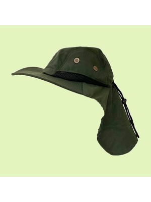 MutluPaket Haki Renkli Ayarlanabilir Özellikli Outdoor Bahçe - Safari Şapkası