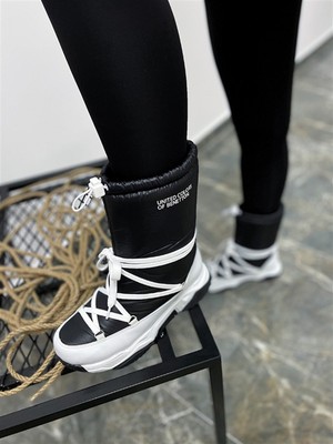 BeBeQ Benetton BN-30392 Siyah Beyaz Kar Botu