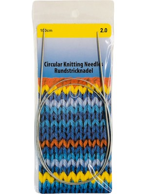 Ozan Tuhafiye Çelik Telli Misinalı Şiş 100 cm 2 mm Örgü Şişi