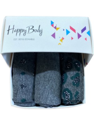 Happy Body (Art Nm 24271-3) 3lü Set Kadın Çorabı Simli Kısa Konc