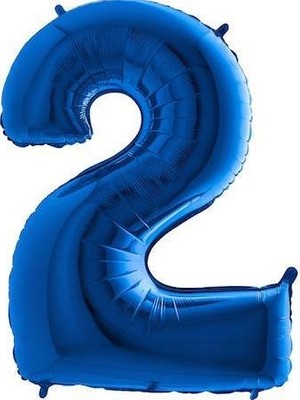 Niyet 2 (Mavi) Rakam Folyo Balon - 40 Inç - Folyo Rakam Balon