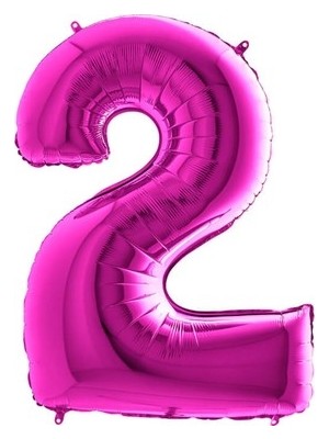 Niyet 2 (Pembe) Rakam Folyo Balon - 40 Inç - Folyo Rakam Balon