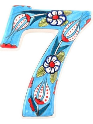 Yılmazel Seramik Lale Desende Kapı Numarası Mavi 7