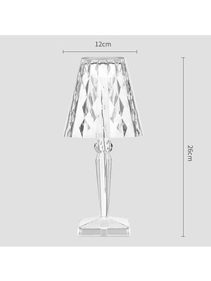 Puluzpuluz Kristal Taşlı Masa Lambası -Şeffaf (Yurt Dışından)