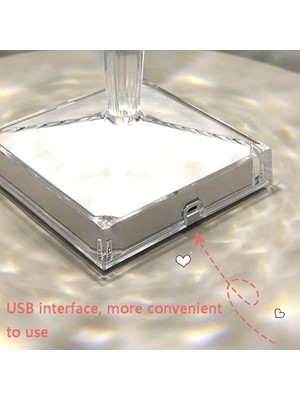 Puluzpuluz Kristal Taşlı Masa Lambası -Şeffaf (Yurt Dışından)