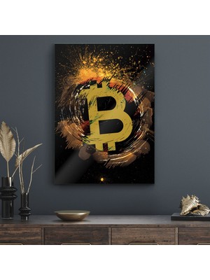 Decovetro Cam Tablo Bitcoin Temalı