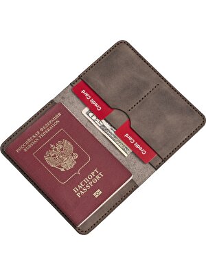 Lost Slope Hakiki Deri Pasaport Cüzdanı
