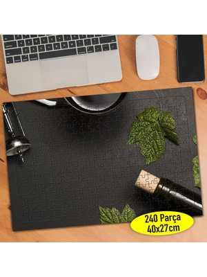 Asilmeydan Şarap Şişesi Yeşil Yaprak Tirbişon 240 Parça Puzzle YAPBOZ-54219