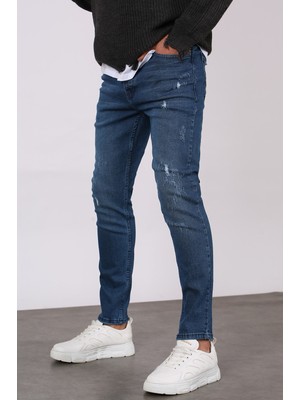 Madmext Skinny Fit Lacivert Erkek Jean 5712