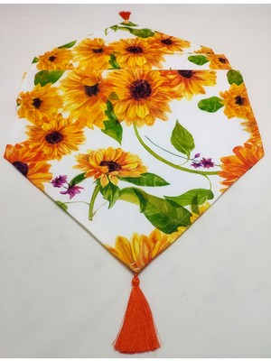 Viemso Ayçiçeği Desenli Püsküllü Runner
