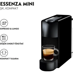 Essenza Mini C 30 Black Kahve Makinesi, Siyah