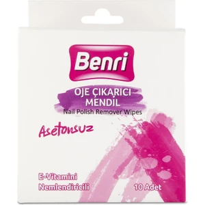 Asetonsuz Oje Çıkarıcı Mendil 10'lu Oje