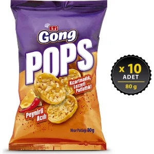 Gong Pops Peynirli Acılı Mısır Patlağı 80 g x 10 Adet