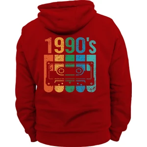 1990'LAR Baskılı 3 Ipl. Şardonlu %100 Pamuk, Içi Polar, Çok Kalın Sweatshirt