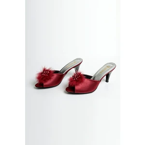 Topuklu Tüylü Gelin Çeyiz Terliği G502