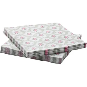 Servis Peçete Çiçekli ,su Yeşili Renk 33X33 cm 30'lu Çiçek Desenli Peçete