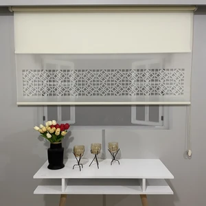 Volper Mekanik Volper LZR1050 Çift Mekanizmalı Lazer Kesim Tül ve Stor Perde Krem Ekru 160X260