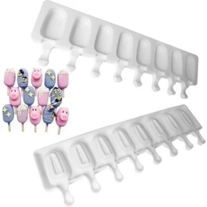 Siliko World Magnum 8'li Silikon Dondurma Kalıbı Mini Boy ve 50 Adet Dondurma Çubuğu