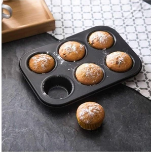 6 Bölmeli Yanmaz ve Yapışmaz Kek Kapsülü Yapışmaz Mini Tart Kek Kapsülü Muffin Ekler Kalıbı 26-18 cm