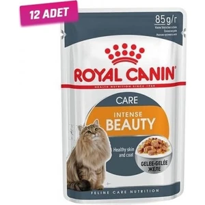 Royal Canin 12 Adet - Royal Canin Intense Beauty Jelly Pouch Kedi Maması 85 gr