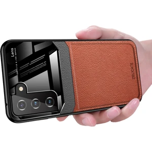 Samsung Galaxy S21 Fe 5g Için Ince Litchi Tpu Bumper Hibrit Cam Korumalı Kılıf Kapaklı (Yurt Dışından)
