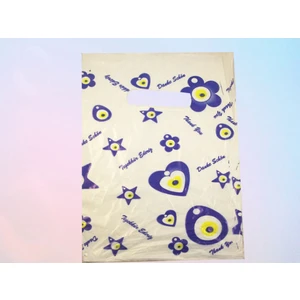 Nazar Boncuk Baskılı Elgeçme Poşet 14*21 cm 100 Adet.