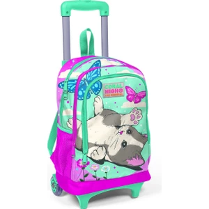 Coral High Kids Su Yeşili Işıklı Tekerlekli Iki Bölmeli Çekçekli Sırt Çantası 23907