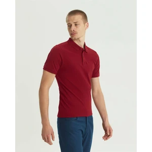 TS1014000218 Polo Yaka Slim FitPike Desenli Açık Kırmızı Erkek T-Shirt