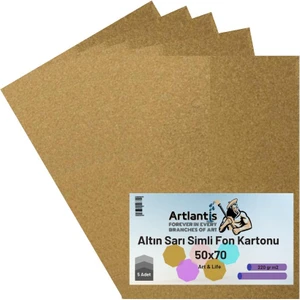 Altın Sarı Simli Karton 50X70 5 Adet Artlantis Simli Karton Altın Sarı 5 Adet 50*70
