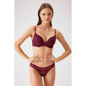 Pierre Cardin Kadın Soft Push Up Sütyen Takım Yarı Destekli Dantel Desenli Set