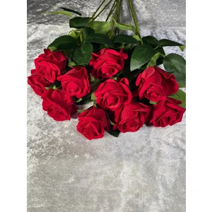 Yapay Buket Yapay Kadife Gül 10 Adet 50 cm